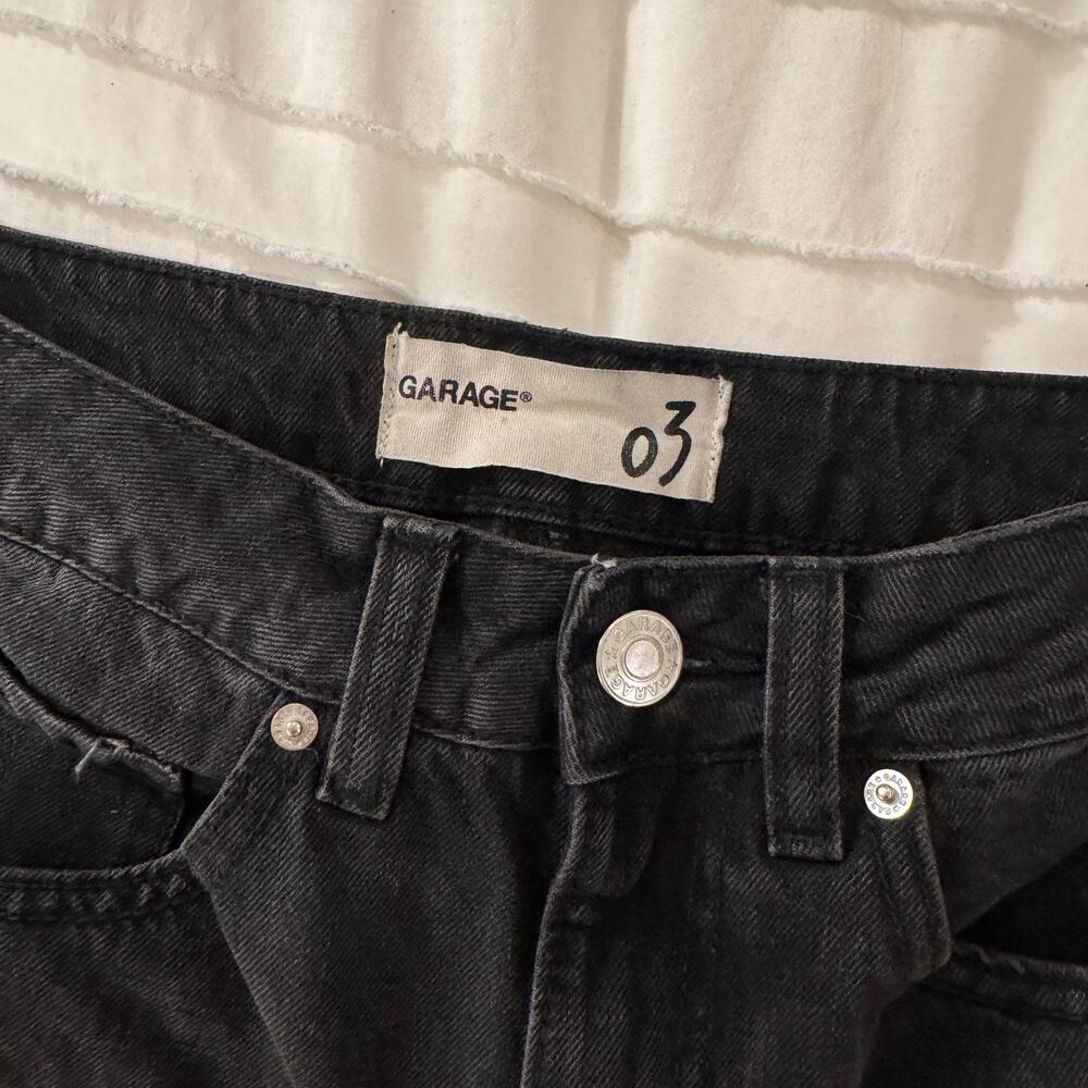 Garage Black High Rise Straight Leg Jeans Women's 03 Grunge Y2K Cropped Indie - Picture 12 of 16